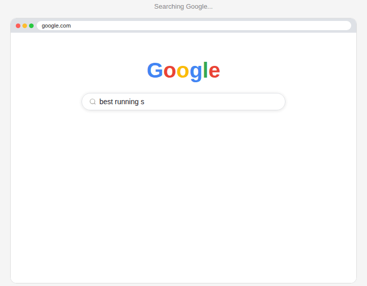 Animation showing how a search for running shoes leads to ads following the same person across Instagram, YouTube, Gmail, news sites, and phone notifications.